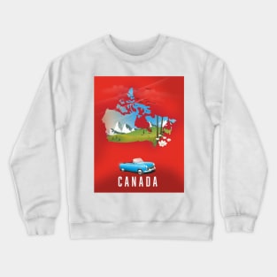 Canada Travel Map Crewneck Sweatshirt